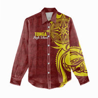 Personalised Tonga High School Women Casual Shirt THS Tongan Ngatu Pattern - Polynesian Pride