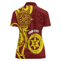 Personalised Tonga High School Women Polo Shirt THS Tongan Ngatu Pattern - Polynesian Pride