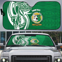 Personalised Liahona - Saineha High School Auto Sun Shade Tongan Ngatu Pattern - Polynesian Pride