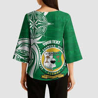 Personalised Liahona - Saineha High School Kimono Sleeve Blouse Tongan Ngatu Pattern - Polynesian Pride