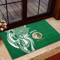 Personalised Liahona - Saineha High School Rubber Doormat Tongan Ngatu Pattern - Polynesian Pride