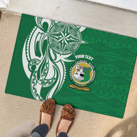 Personalised Liahona - Saineha High School Rubber Doormat Tongan Ngatu Pattern - Polynesian Pride