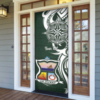 Personalised Tonga Takuilau College Door Cover Est 1975 Tongan Ngatu Pattern - Polynesian Pride