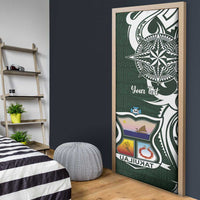 Personalised Tonga Takuilau College Door Cover Est 1975 Tongan Ngatu Pattern - Polynesian Pride
