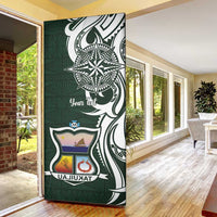 Personalised Tonga Takuilau College Door Cover Est 1975 Tongan Ngatu Pattern - Polynesian Pride