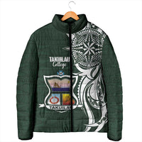 Personalised Tonga Takuilau College Padded Jacket Est 1975 Tongan Ngatu Pattern - Polynesian Pride