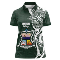 Personalised Tonga Takuilau College Women Polo Shirt Est 1975 Tongan Ngatu Pattern - Polynesian Pride