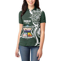 Personalised Tonga Takuilau College Women Polo Shirt Est 1975 Tongan Ngatu Pattern - Polynesian Pride