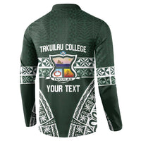 Personalised Tonga Takuilau College Button Sweatshirt 50th Anniversary Ngatu Kupesi - Polynesian Pride