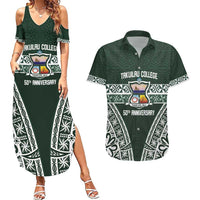 Personalised Tonga Takuilau College Couples Matching Summer Maxi Dress and Hawaiian Shirt 50th Anniversary Ngatu Kupesi - Polynesian Pride