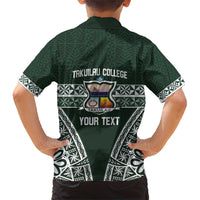Personalised Tonga Takuilau College Family Matching Short Sleeve Bodycon Dress and Hawaiian Shirt 50th Anniversary Ngatu Kupesi - Polynesian Pride