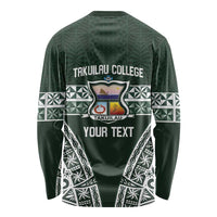 Personalised Tonga Takuilau College Long Sleeve Shirt 50th Anniversary Ngatu Kupesi - Polynesian Pride