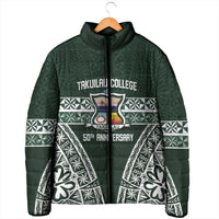 Personalised Tonga Takuilau College Padded Jacket 50th Anniversary Ngatu Kupesi - Polynesian Pride
