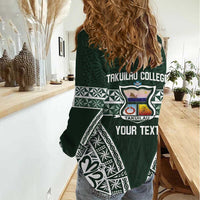Personalised Tonga Takuilau College Women Casual Shirt 50th Anniversary Ngatu Kupesi - Polynesian Pride