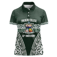 Personalised Tonga Takuilau College Women Polo Shirt 50th Anniversary Ngatu Kupesi - Polynesian Pride