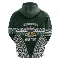 Personalised Tonga Takuilau College Zip Hoodie 50th Anniversary Ngatu Kupesi - Polynesian Pride