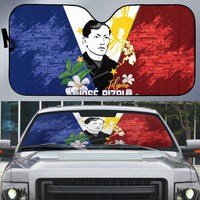 Philippines Rizal Day Auto Sun Shade Filipino Sampaguita Grunge Style - Polynesian Pride