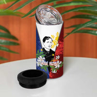 Philippines Rizal Day 4 in 1 Can Cooler Tumbler Filipino Sampaguita Grunge Style - Polynesian Pride