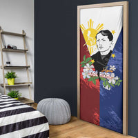 Philippines Rizal Day Door Cover Filipino Sampaguita Grunge Style - Polynesian Pride