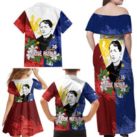 Philippines Rizal Day Family Matching Off Shoulder Maxi Dress and Hawaiian Shirt Filipino Sampaguita Grunge Style - Polynesian Pride