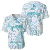 Polynesia Cervical Cancer Awareness Month Baseball Jersey Polynesian Women Faith Hope Love!