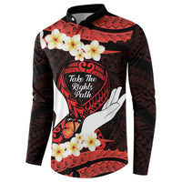 Polynesia AIDS Awareness Month Button Sweatshirt Take The Rights Path Polynesian Pattern