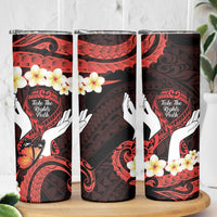 Polynesia AIDS Awareness Month Skinny Tumbler Take The Rights Path Polynesian Pattern