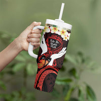 Polynesia AIDS Awareness Month Tumbler With Handle Take The Rights Path Polynesian Pattern