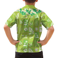 Aloha Hawaii Tuberose Lei Family Matching Mermaid Dress and Hawaiian Shirt Tropical Vibes Green Color LT14 - Polynesian Pride