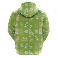 Aloha Hawaii Tuberose Lei Hoodie Tropical Vibes Green Color - Polynesian Pride