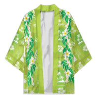 Aloha Hawaii Tuberose Lei Kimono Tropical Vibes Green Color - Polynesian Pride