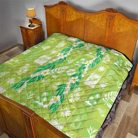 Aloha Hawaii Tuberose Lei Quilt Tropical Vibes Green Color - Polynesian Pride