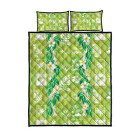 Aloha Hawaii Tuberose Lei Quilt Bed Set Tropical Vibes Green Color - Polynesian Pride