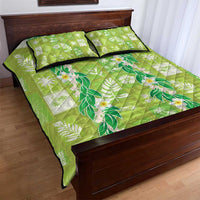 Aloha Hawaii Tuberose Lei Quilt Bed Set Tropical Vibes Green Color - Polynesian Pride