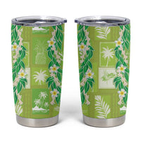 Aloha Hawaii Tuberose Lei Tumbler Cup Tropical Vibes Green Color - Polynesian Pride