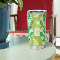 Aloha Hawaii Tuberose Lei Tumbler Cup Tropical Vibes Green Color - Polynesian Pride