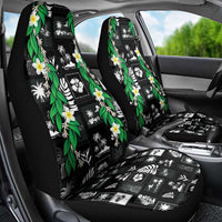 Aloha Hawaii Tuberose Lei Car Seat Cover Tropical Vibes Black Color - Polynesian Pride