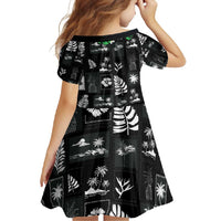 Aloha Hawaii Tuberose Lei Family Matching Mermaid Dress and Hawaiian Shirt Tropical Vibes Black Color LT14 - Polynesian Pride