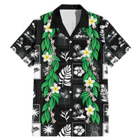 Aloha Hawaii Tuberose Lei Family Matching Mermaid Dress and Hawaiian Shirt Tropical Vibes Black Color - Polynesian Pride
