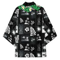 Aloha Hawaii Tuberose Lei Kimono Tropical Vibes Black Color - Polynesian Pride