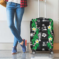 Aloha Hawaii Tuberose Lei Luggage Cover Tropical Vibes Black Color - Polynesian Pride