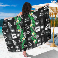 Aloha Hawaii Tuberose Lei Sarong Tropical Vibes Black Color - Polynesian Pride