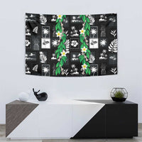 Aloha Hawaii Tuberose Lei Tapestry Tropical Vibes Black Color - Polynesian Pride