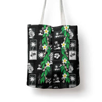 Aloha Hawaii Tuberose Lei Tote Bag Tropical Vibes Black Color - Polynesian Pride