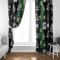 Aloha Hawaii Tuberose Lei Window Curtain Tropical Vibes Black Color - Polynesian Pride