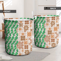 Aloha Hawaii Palaka Tuberose Lei Laundry Basket Hawaiian Quilt Seamless Style - Polynesian Pride