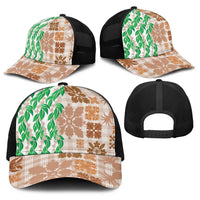 Aloha Hawaii Palaka Tuberose Lei Baseball Net Cap Hawaiian Quilt Seamless Style LT14 - Polynesian Pride