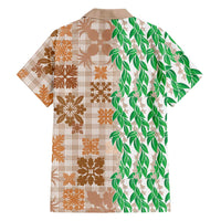 Aloha Hawaii Palaka Tuberose Lei Family Matching Short Sleeve Bodycon Dress and Hawaiian Shirt Hawaiian Quilt Seamless Style LT14 - Polynesian Pride