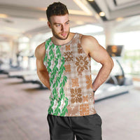 Aloha Hawaii Palaka Tuberose Lei Men Tank Top Hawaiian Quilt Seamless Style - Polynesian Pride