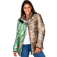 Aloha Hawaii Palaka Tuberose Lei Padded Jacket Hawaiian Quilt Seamless Style - Polynesian Pride